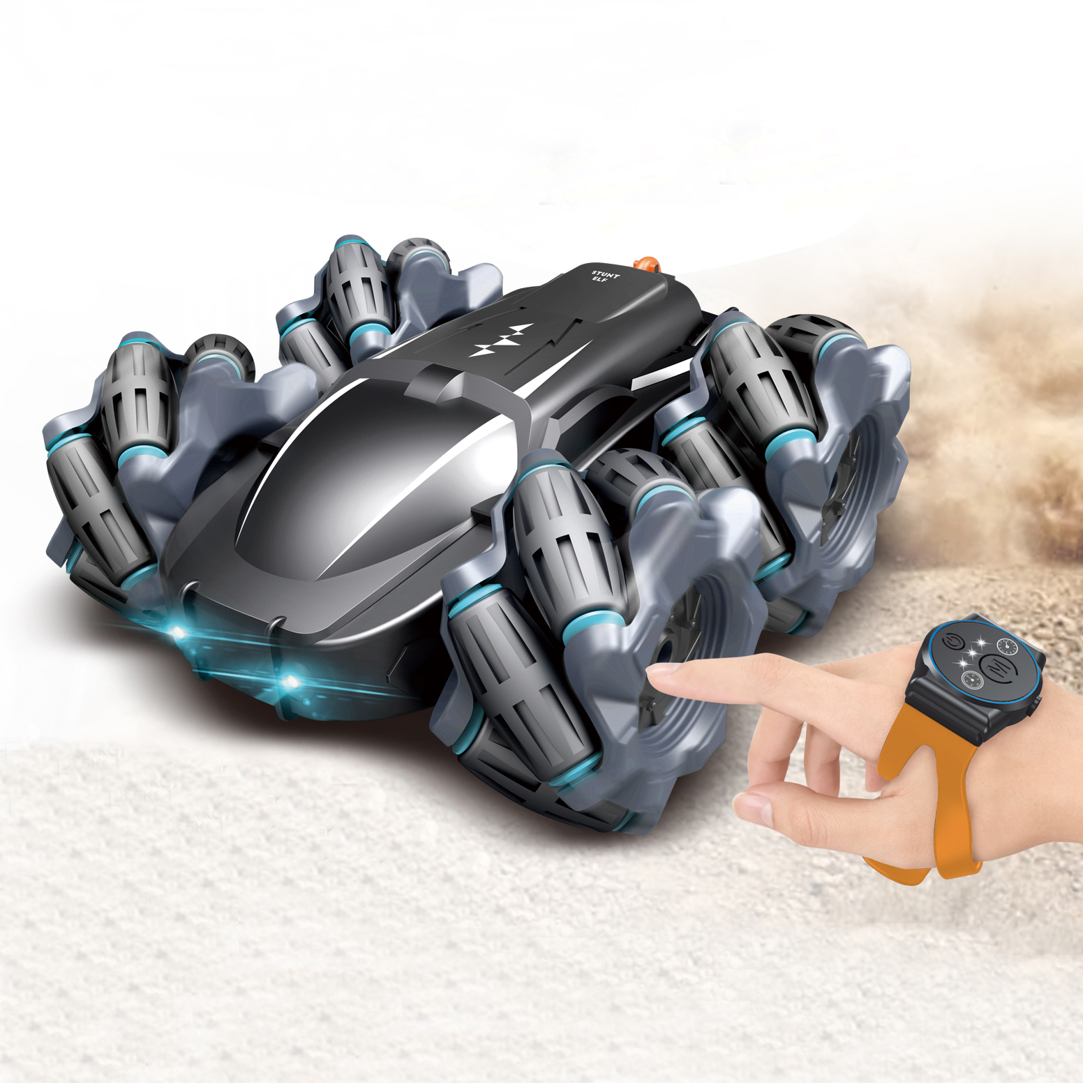 2021 New Amazon Hot R/c Hobby Car Toys Cool Double Remote Control Hand Control Drift Rc Stunt Car With Light 